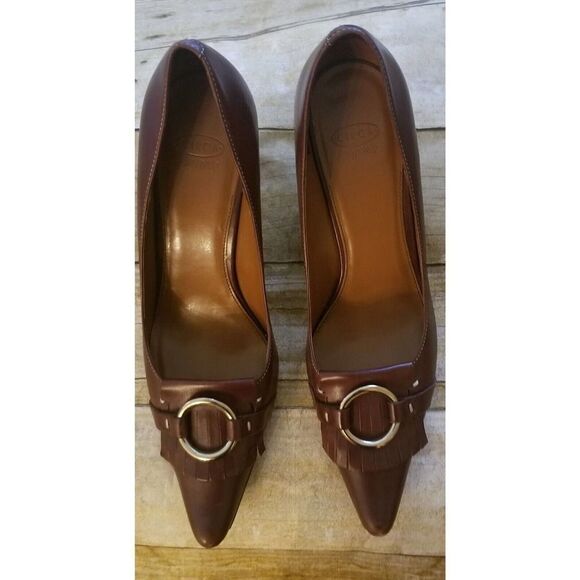 Circa Joan & David Women SlipOn Pumps Shoes 10M leather upper Brown - Picture 5 of 10